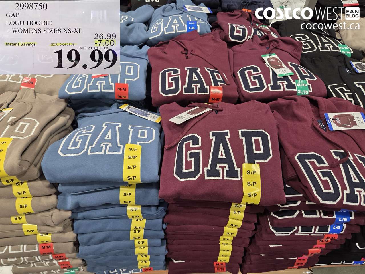 2998750 GAP LOGO HOODIE + WOMENS SIZES XS-XL ($7.00 INSTANT SAVINGS EXPIRES ON 2026-08-16) $19.99