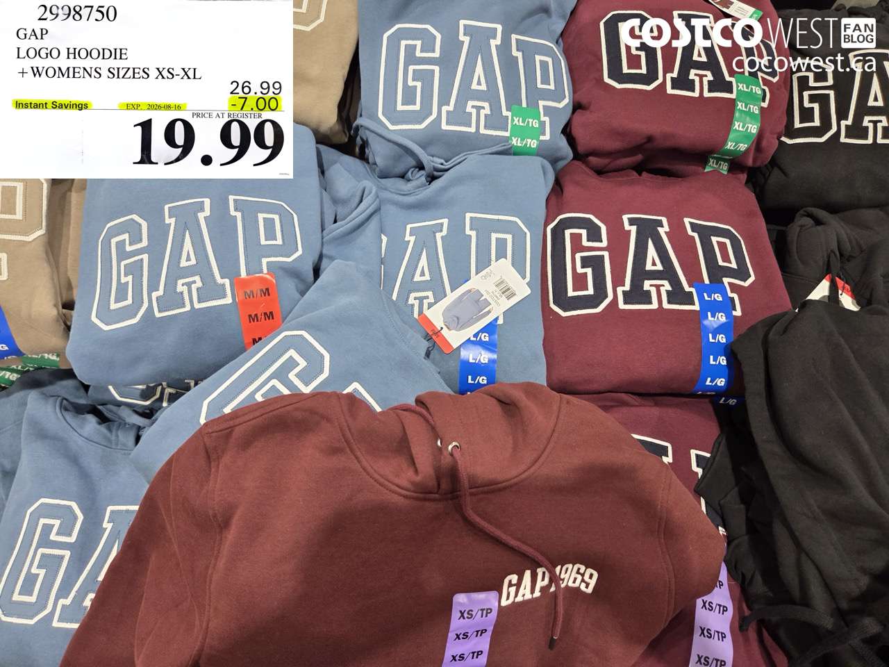 2998750 GAP LOGO HOODIE + WOMENS SIZES XS-XL ($7.00 INSTANT SAVINGS EXPIRES ON 2026-08-16) $19.99