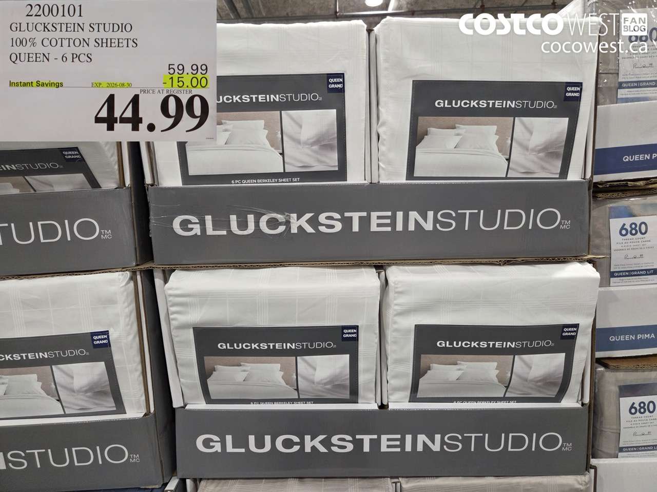 2200101 GLUCKSTEIN STUDIO 100% COTTON SHEETS QUEEN - 6 PCS ($15.00 INSTANT SAVINGS EXPIRES ON 2026-08-30) $44.99