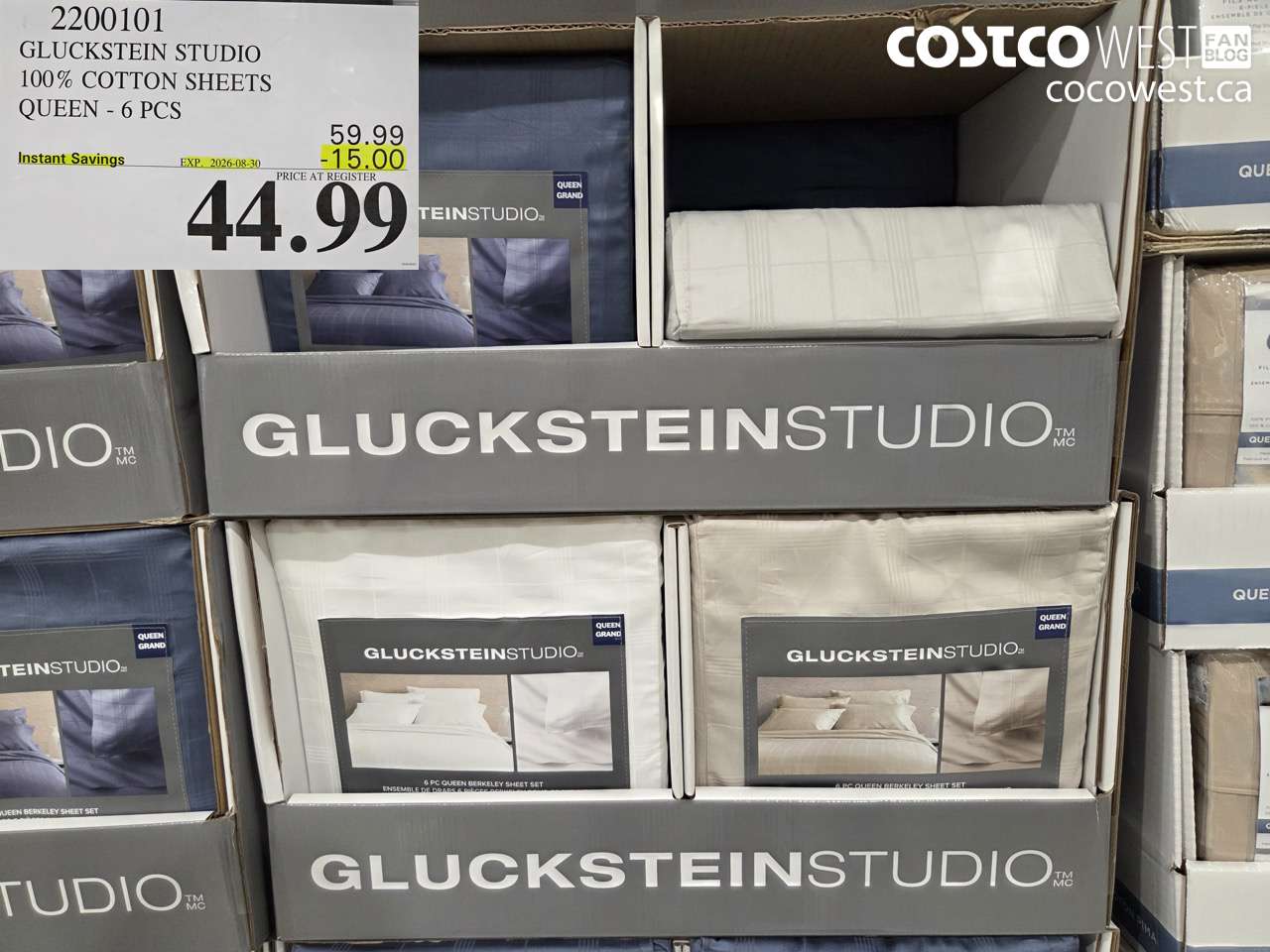 2200101 GLUCKSTEIN STUDIO 100% COTTON SHEETS QUEEN - 6 PCS ($15.00 INSTANT SAVINGS EXPIRES ON 2026-08-30) $44.99