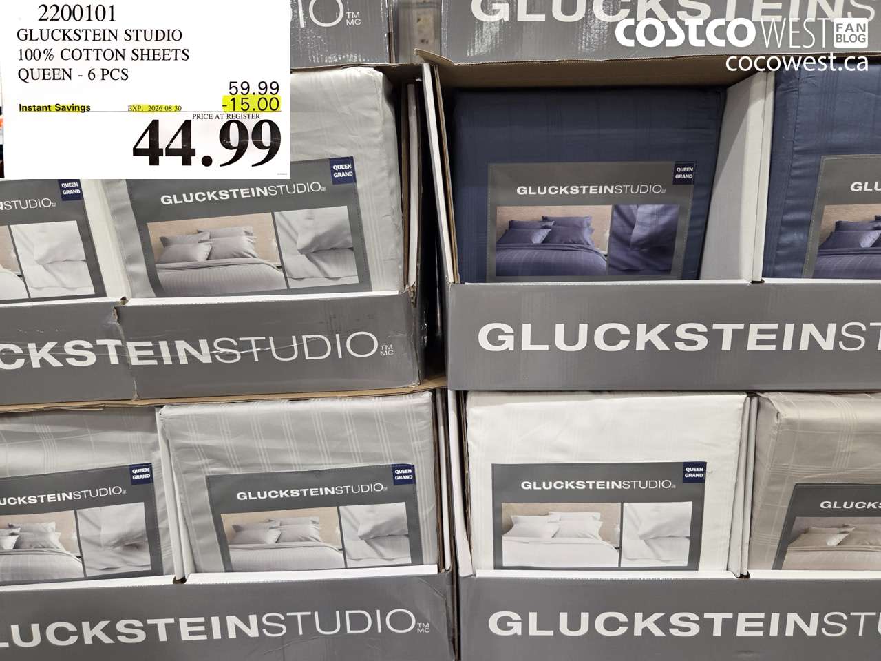 2200101 GLUCKSTEIN STUDIO 100% COTTON SHEETS QUEEN - 6 PCS ($15.00 INSTANT SAVINGS EXPIRES ON 2026-08-30) $44.99