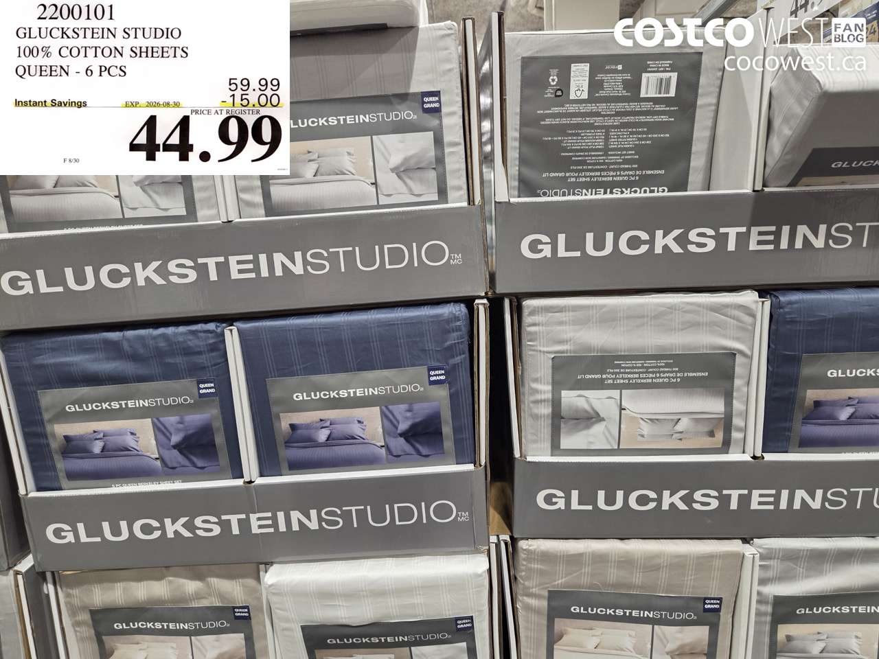2200101 GLUCKSTEIN STUDIO 100% COTTON SHEETS QUEEN - 6 PCS ($15.00 INSTANT SAVINGS EXPIRES ON 2026-08-30) $44.99