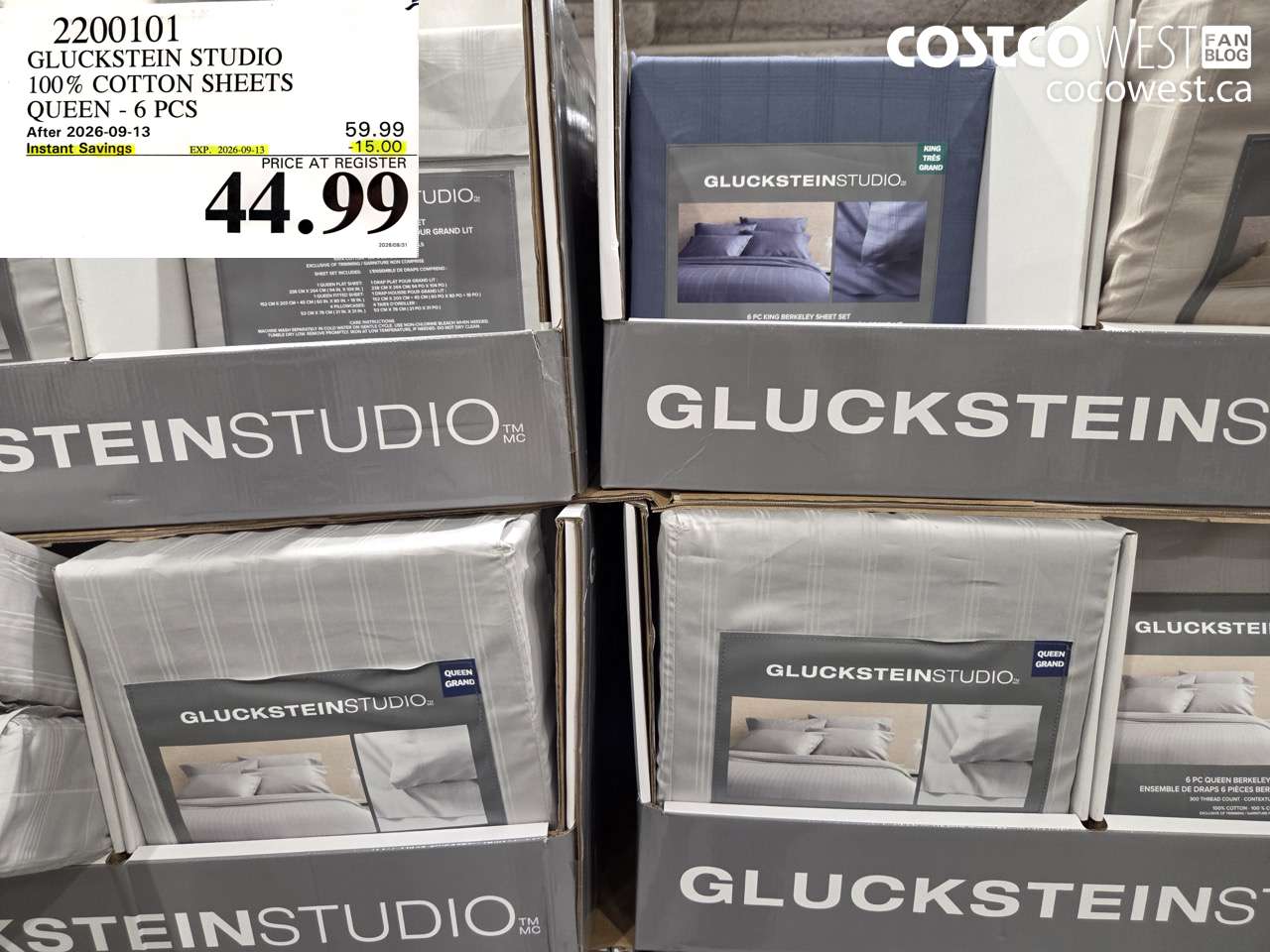 2200101 GLUCKSTEIN STUDIO 100% COTTON SHEETS QUEEN - 6 PCS ($15.00 INSTANT SAVINGS EXPIRES ON 2026-09-13) $44.99