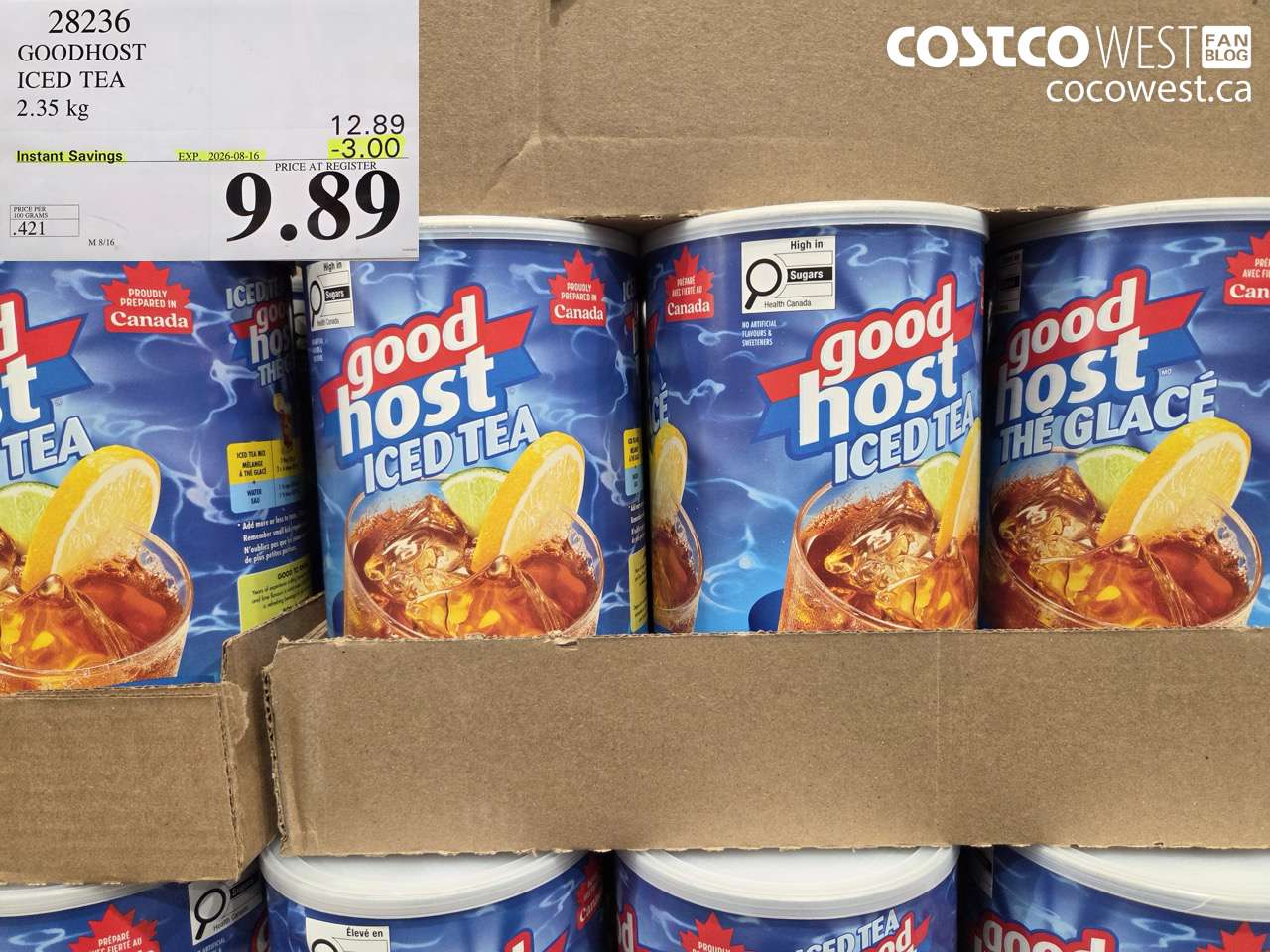 28236 GOODHOST ICED TEA 2.35 KG ($3.00 INSTANT SAVINGS EXPIRES ON 2026-08-16) $9.89