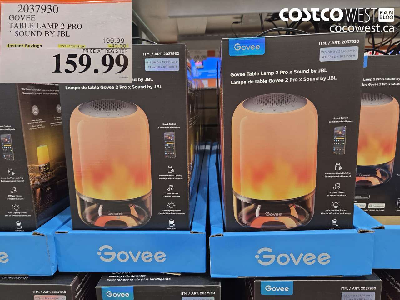 2037930 GOVEE TABLE LAMP 2 PRO SOUND BY JBL ($40.00 INSTANT SAVINGS EXPIRES ON 2026-08-30) $159.99