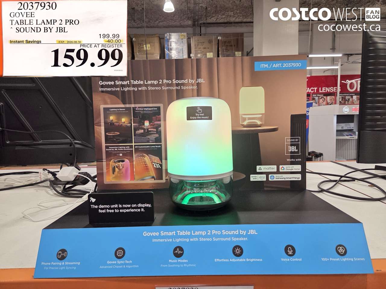 2037930 GOVEE TABLE LAMP 2 PRO SOUND BY JBL ($40.00 INSTANT SAVINGS EXPIRES ON 2026-08-30) $159.99