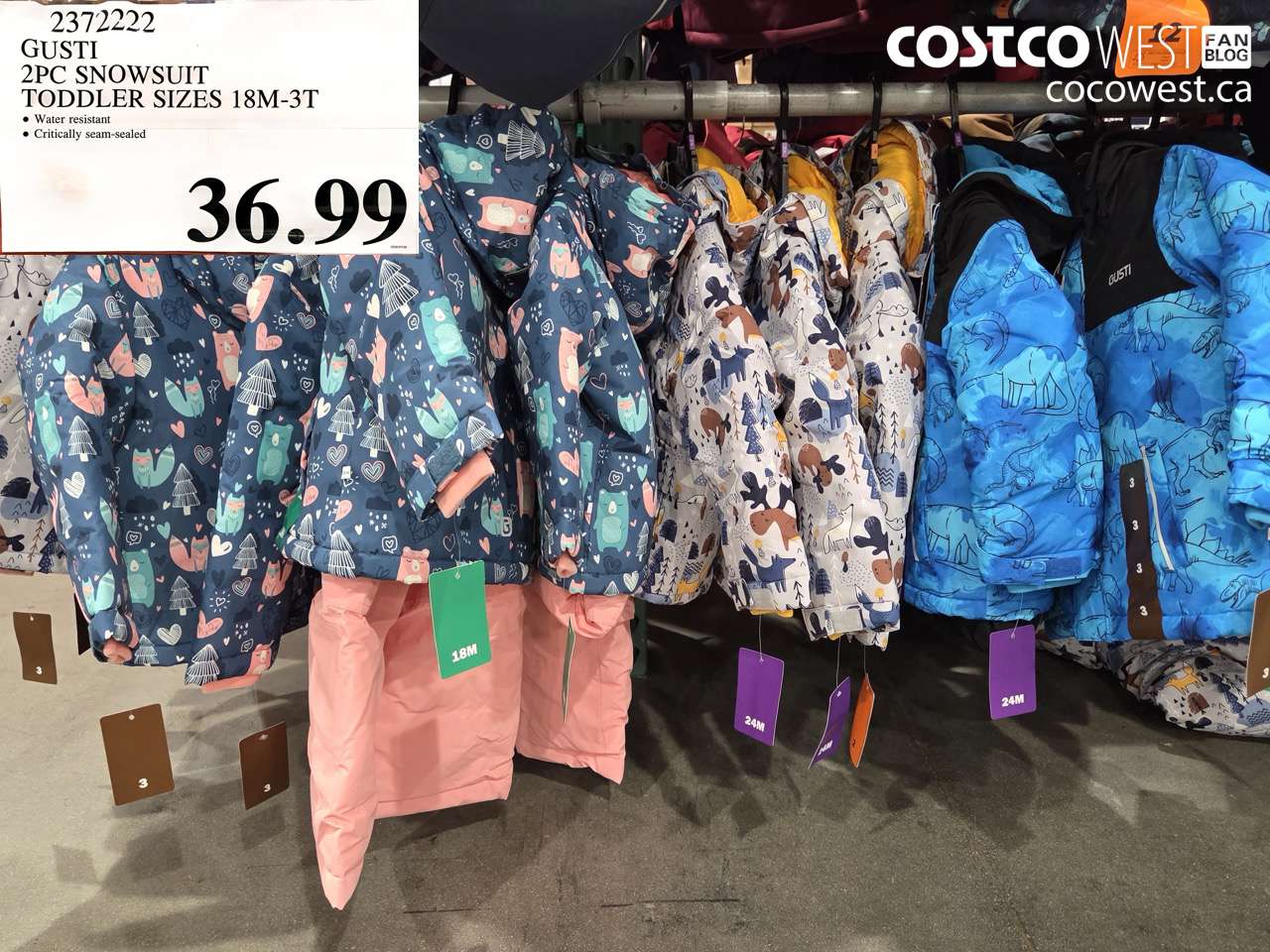 2372222 GUSTI 2PC SNOWSUIT TODDLER SIZES 18M-3T $36.99