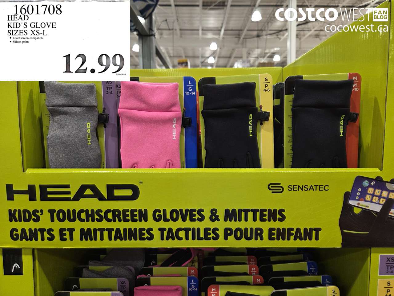 1601708 HEAD KID'S GLOVE SIZES XS-L $12.99