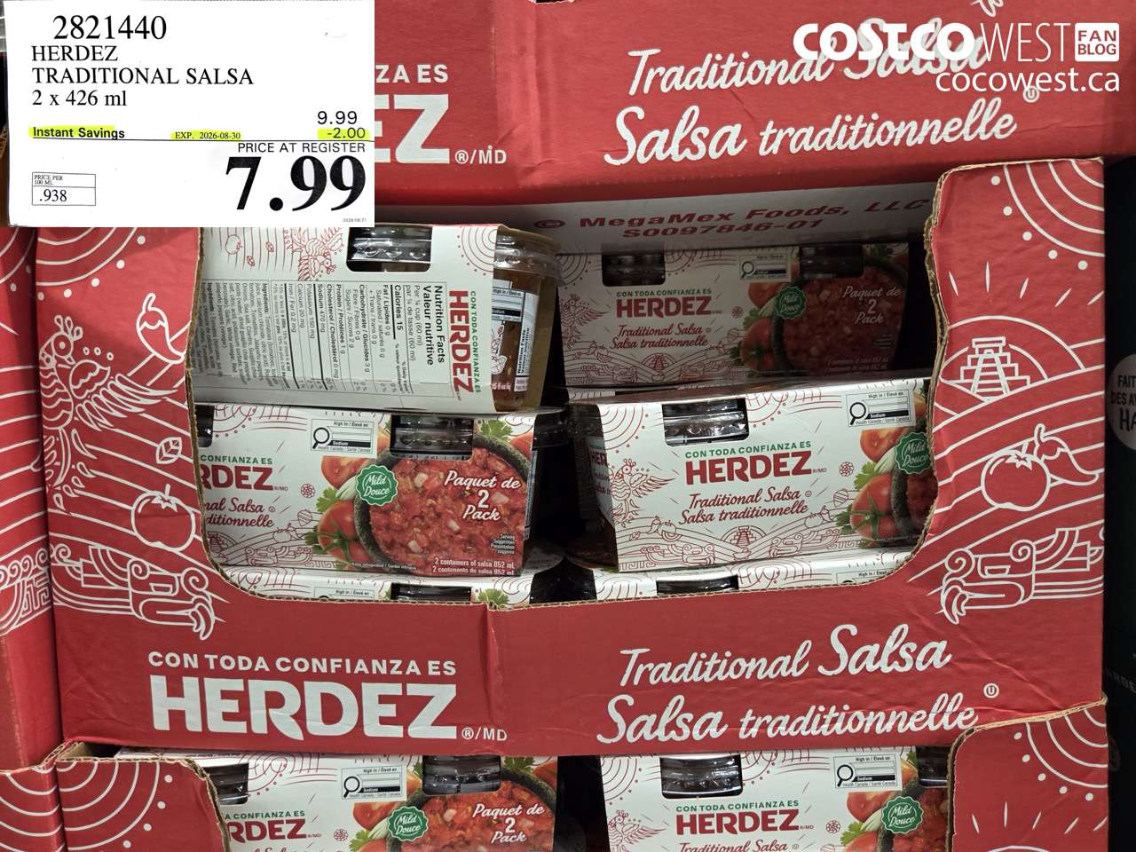 2821440 HERDEZ TRADITIONAL SALSA 2 X 426 ML ($2.00 INSTANT SAVINGS EXPIRES ON 2026-08-30) $7.99