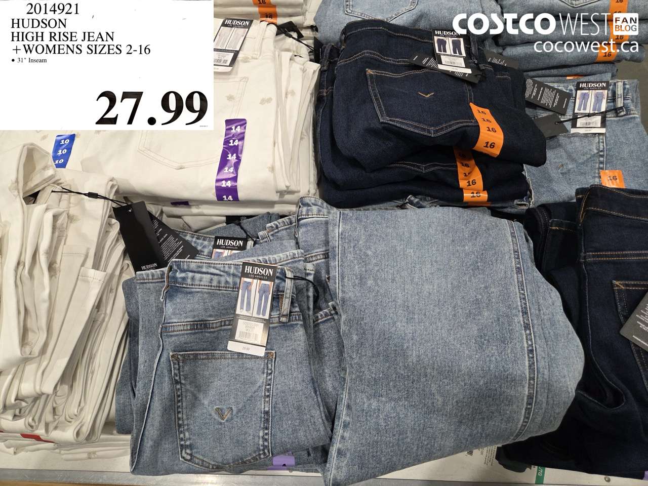2014921 HUDSON HIGH RISE JEAN WOMENS SIZES 2-16 $27.99