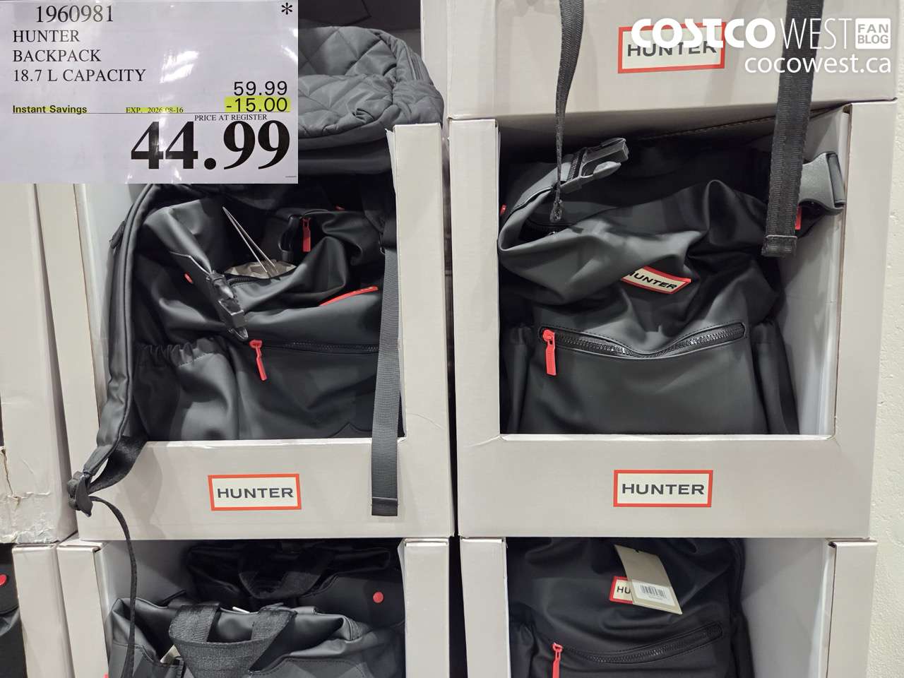 1960981 HUNTER BACKPACK 18.7 L CAPACITY ($15.00 INSTANT SAVINGS EXPIRES ON 2026-08-16) $44.99