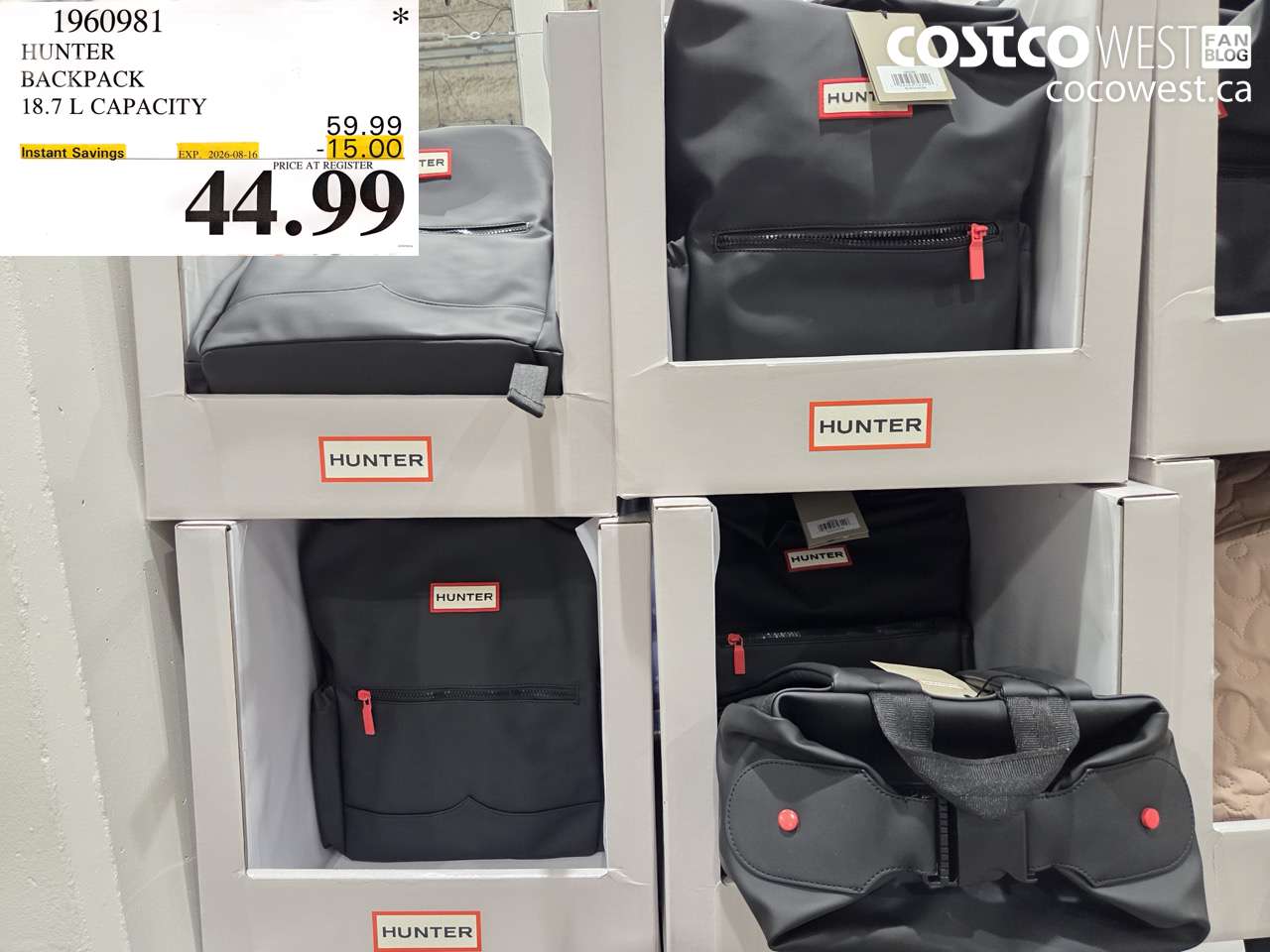 1960981 HUNTER BACKPACK 18.7 L CAPACITY ($15.00 INSTANT SAVINGS EXPIRES ON 2026-08-16) $44.99