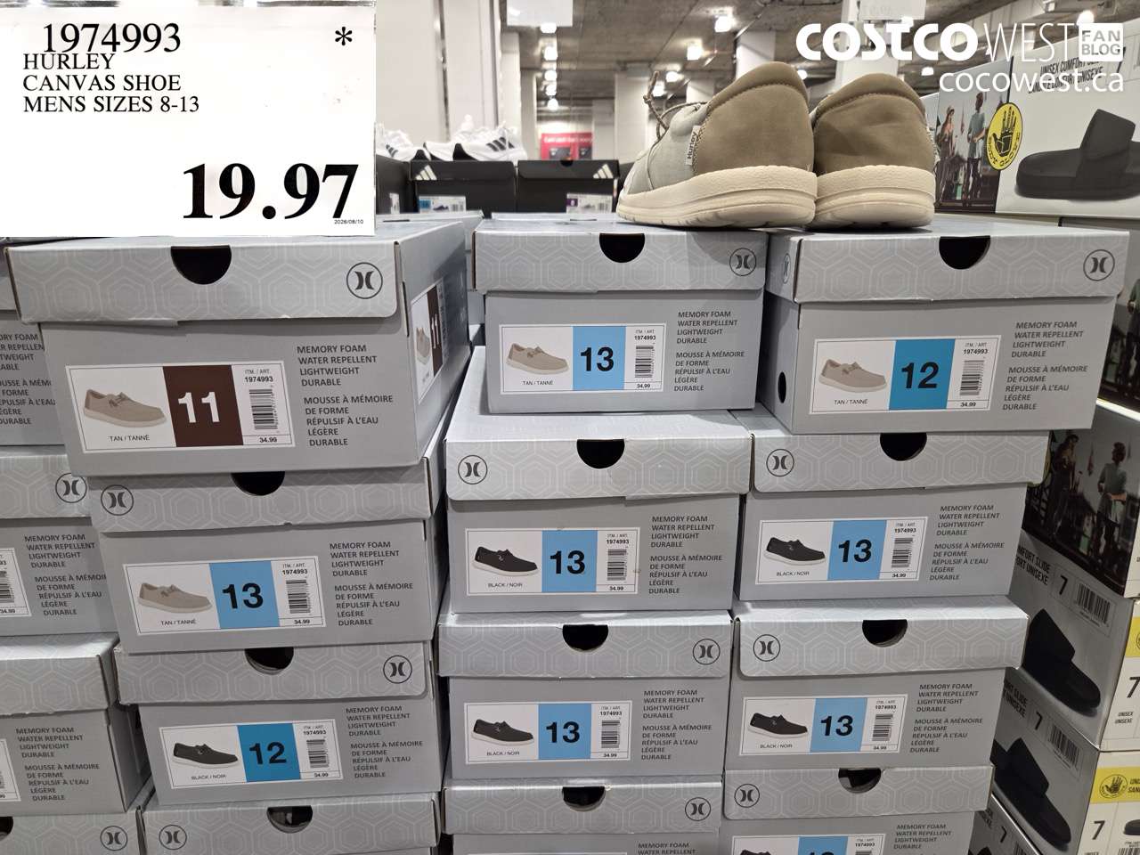 1974993 HURLEY CANVAS SHOE MENS SIZES 8-13 $19.97