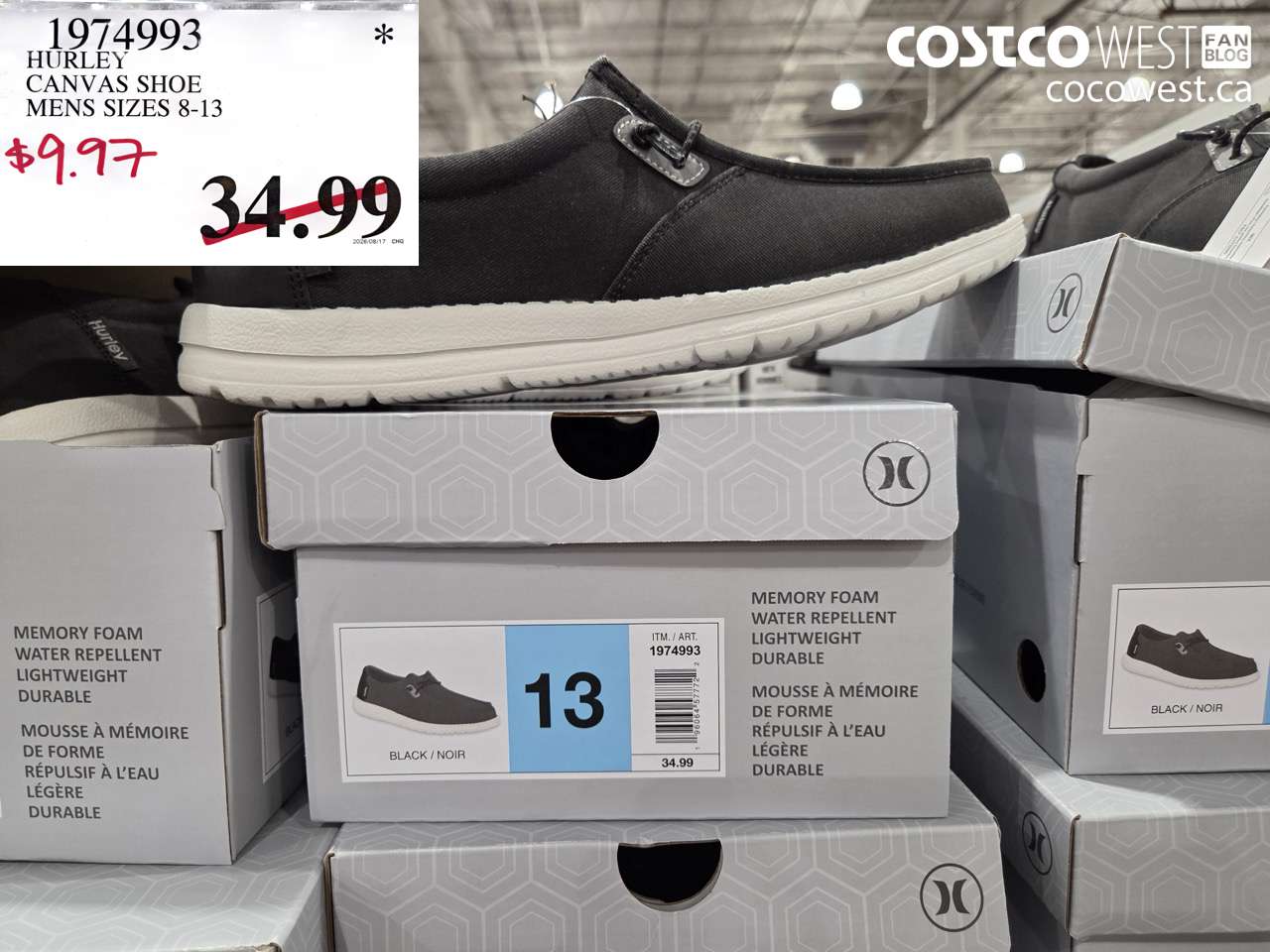 1974993 HURLEY CANVAS SHOE MENS SIZES 8-13 $9.97
