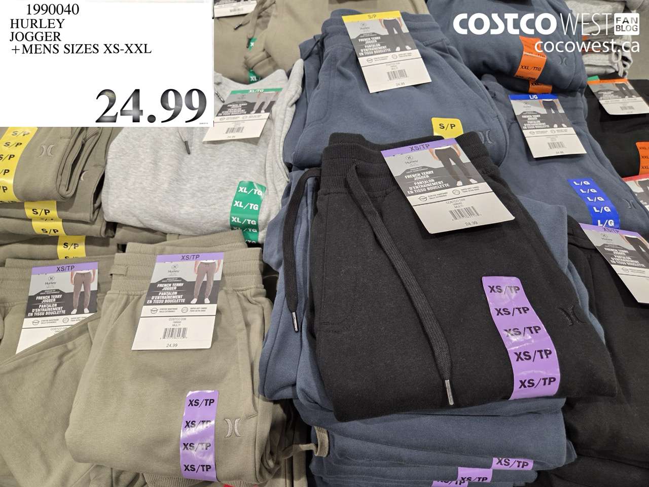 1990040 HURLEY JOGGER MENS SIZES XS-XXL $24.99