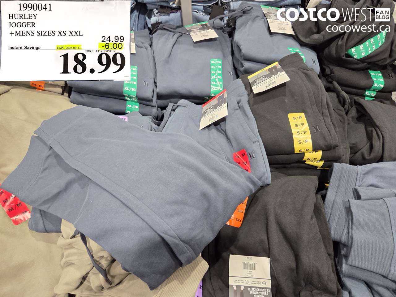 1990041 HURLEY JOGGER MENS SIZES XS-XXL ($6.00 INSTANT SAVINGS EXPIRES ON 2026-09-13) $18.99