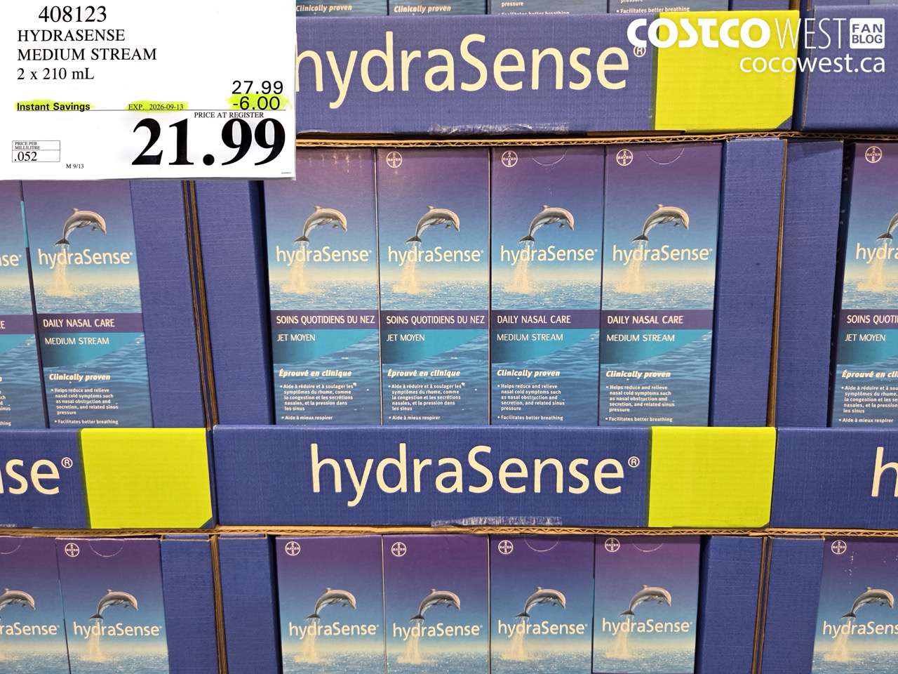 408123 HYDRASENSE MEDIUM STREAM 2 X 210 ML ($6.00 INSTANT SAVINGS EXPIRES ON 2026-09-13) $21.99
