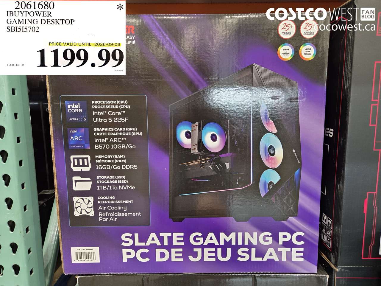 2061680 IBUYPOWER GAMING DESKTOP SBI515702 (EXPIRES ON 2026-09-06) $1199.99