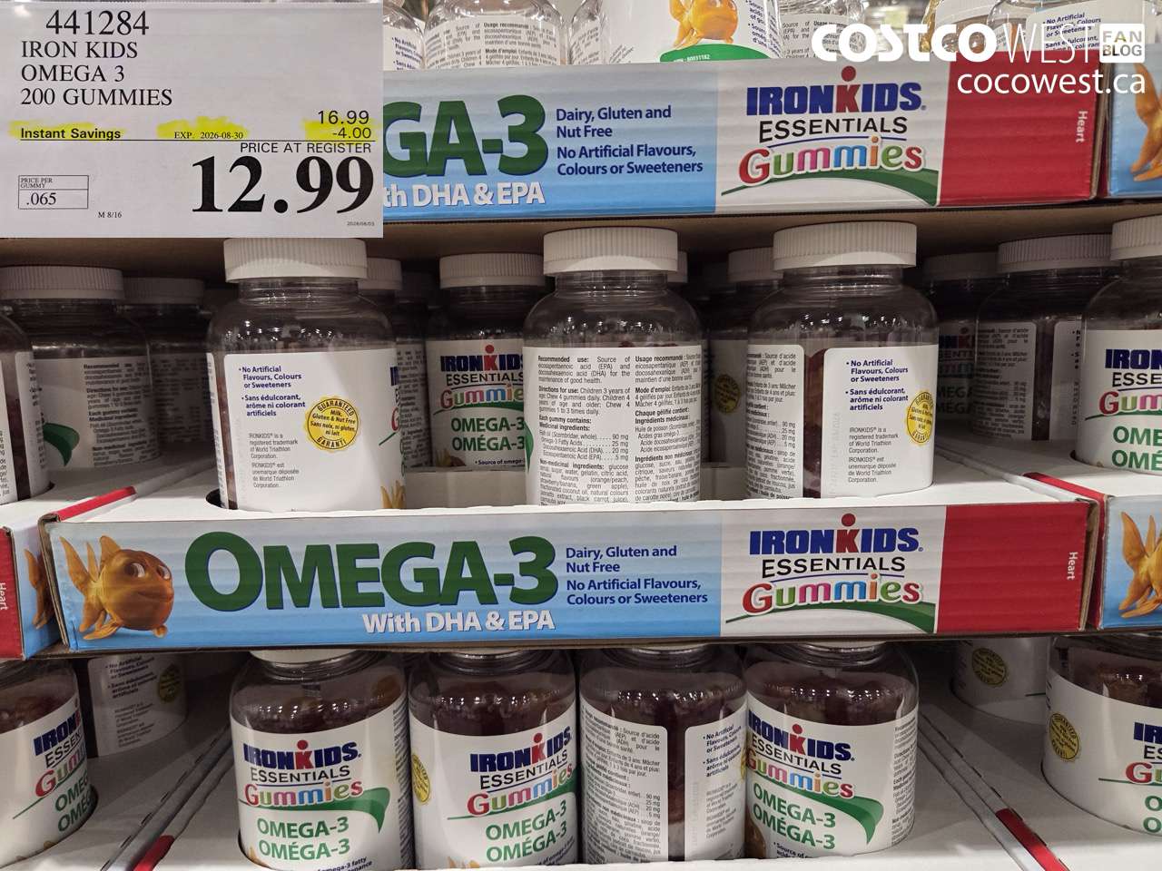 441284 IRON KIDS OMEGA 3 200 GUMMIES ($4.00 INSTANT SAVINGS EXPIRES ON 2026-08-30) $12.99