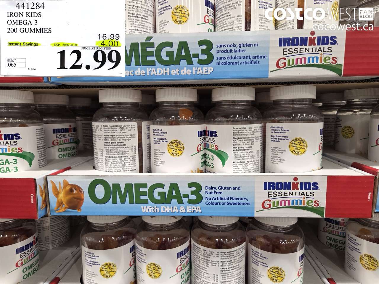 441284 IRON KIDS OMEGA 3 200 GUMMIES ($4.00 INSTANT SAVINGS EXPIRES ON 2026-08-30) $12.99