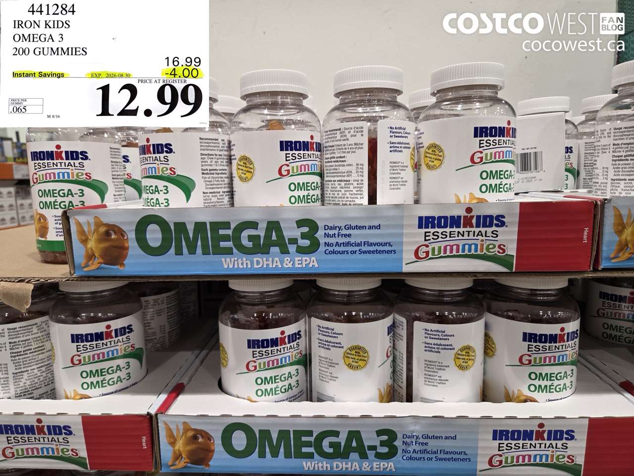 441284 IRON KIDS OMEGA 3 200 GUMMIES ($4.00 INSTANT SAVINGS EXPIRES ON 2026-08-30) $12.99