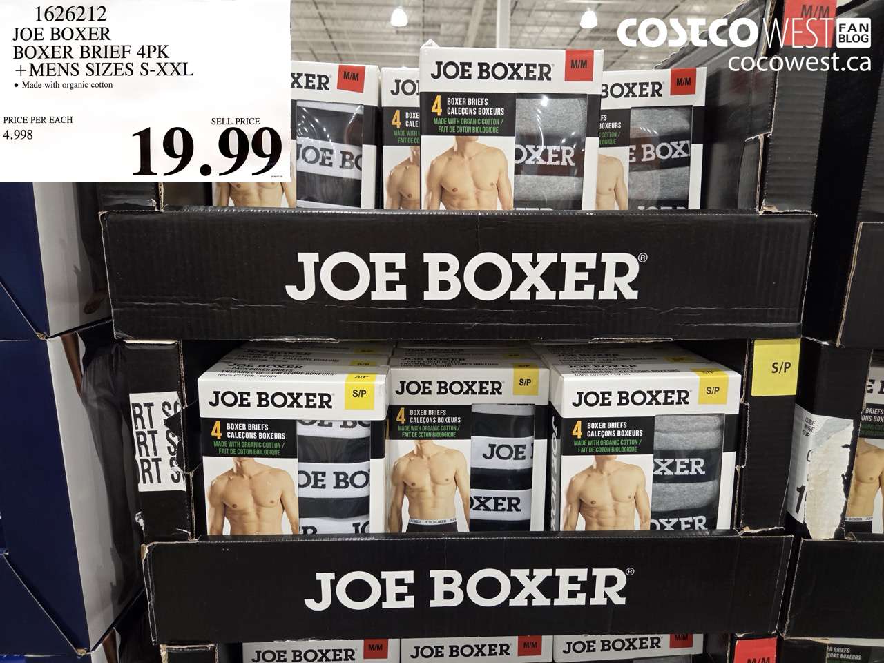 1626212 JOE BOXER BOXER BRIEF 4PK MENS SIZES S-XXL $19.99