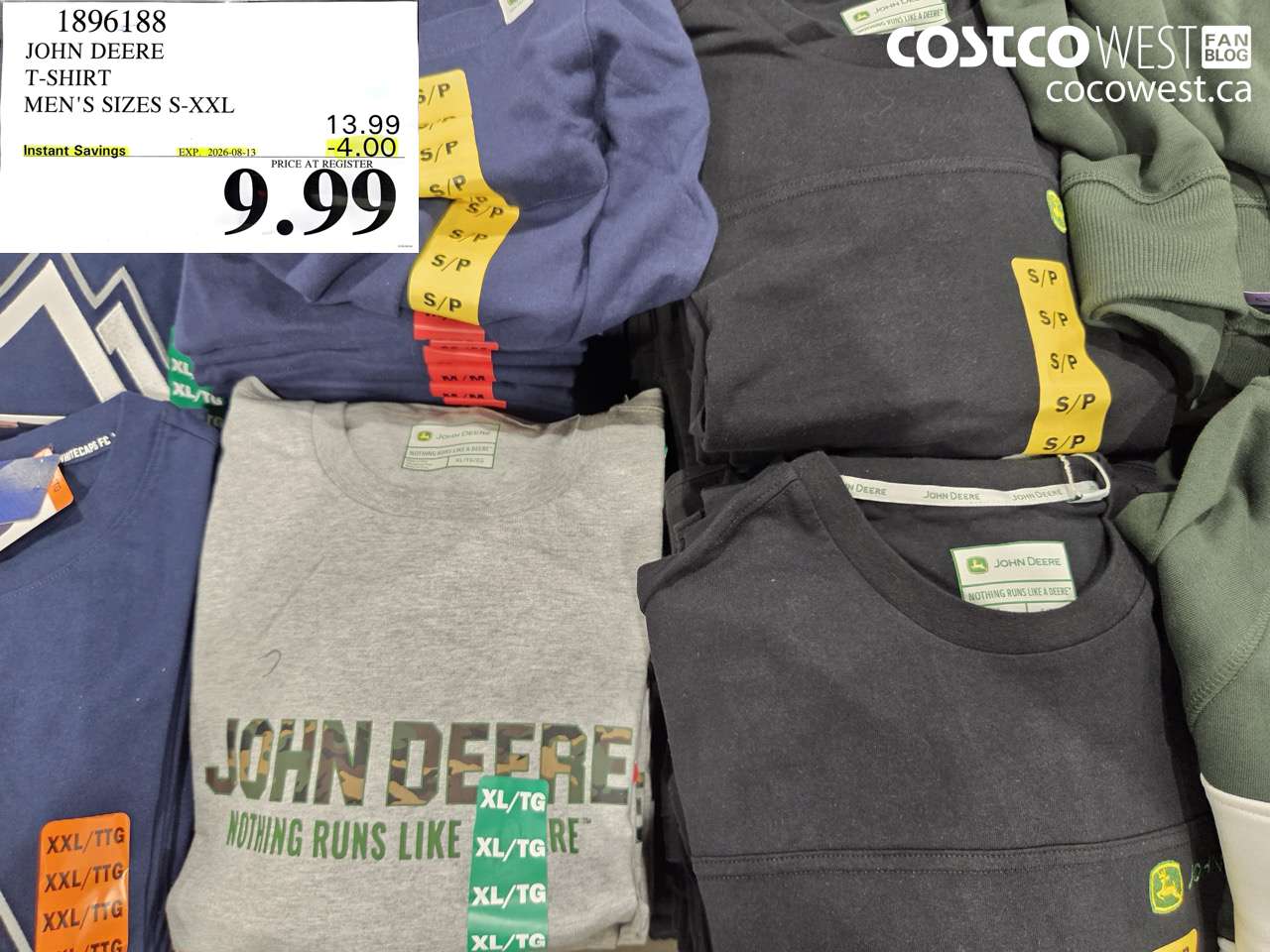 1896188 JOHN DEERE T-SHIRT MEN'S SIZES S-XXL ($4.00 INSTANT SAVINGS EXPIRES ON 2026-08-13) $9.99