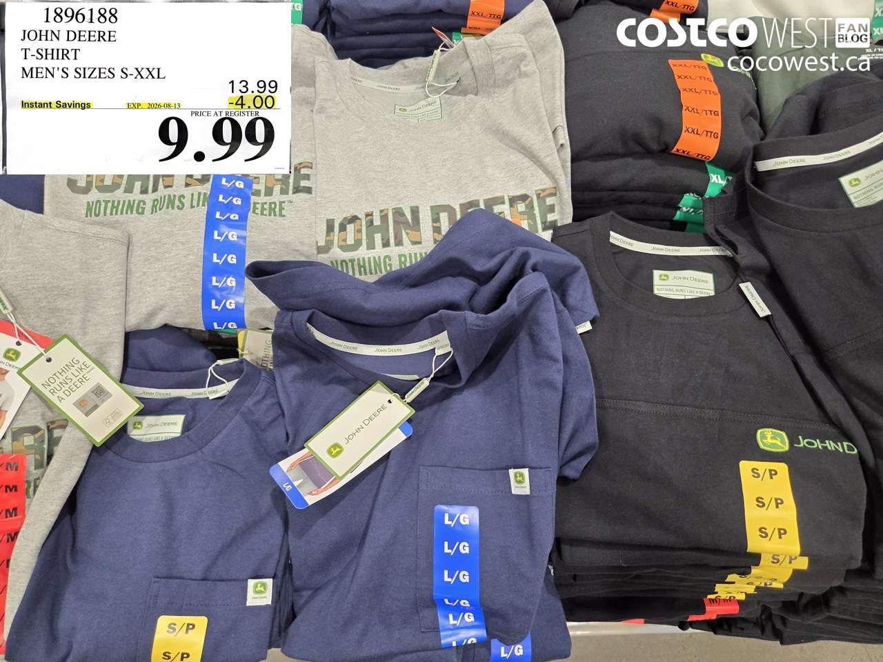 1896188 JOHN DEERE T-SHIRT MEN'S SIZES S-XXL ($4.00 INSTANT SAVINGS EXPIRES ON 2026-08-13) $9.99