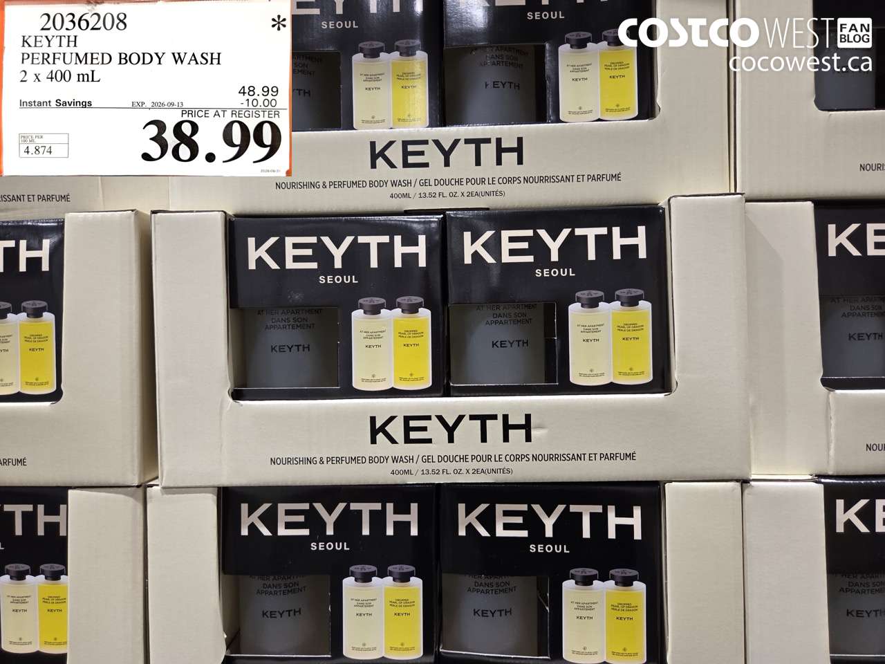 2036208 KEYTH PERFUMED BODY WASH 2 X 400 ML ($10.00 INSTANT SAVINGS EXPIRES ON 2026-09-13) $38.99