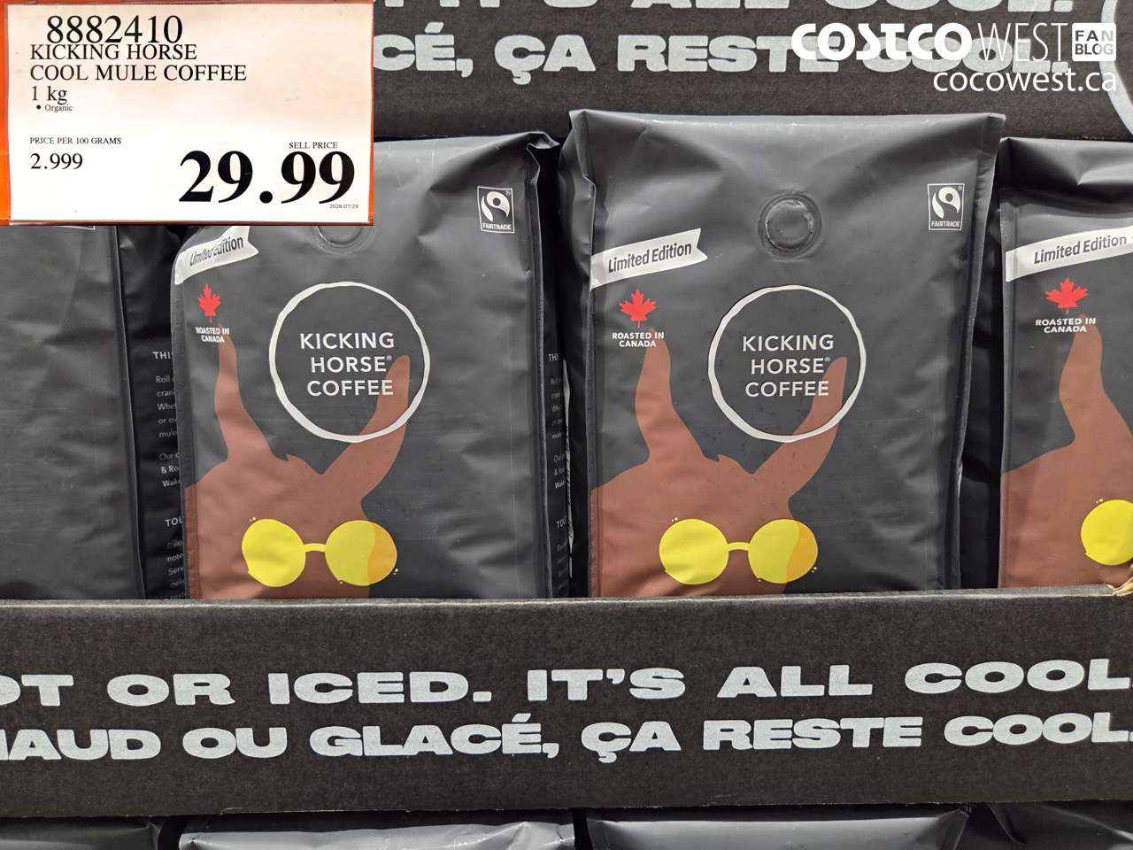 8882410 KICKING HORSE COOL MULE COFFEE 1 KG $29.99