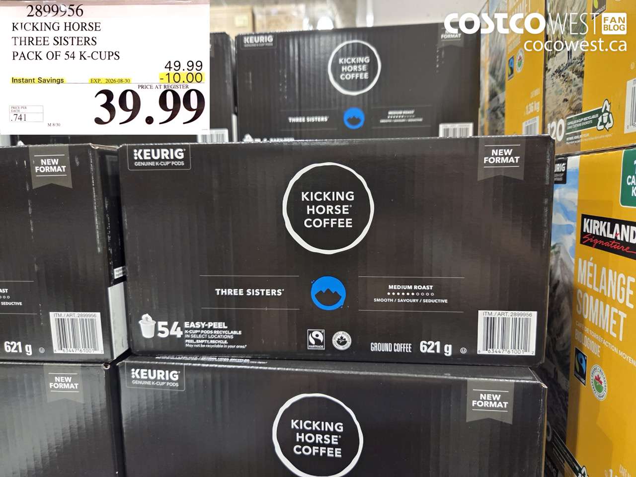 2899956 KICKING HORSE THREE SISTERS PACK OF 54 K-CUPS ($10.00 INSTANT SAVINGS EXPIRES ON 2026-08-30) $39.99