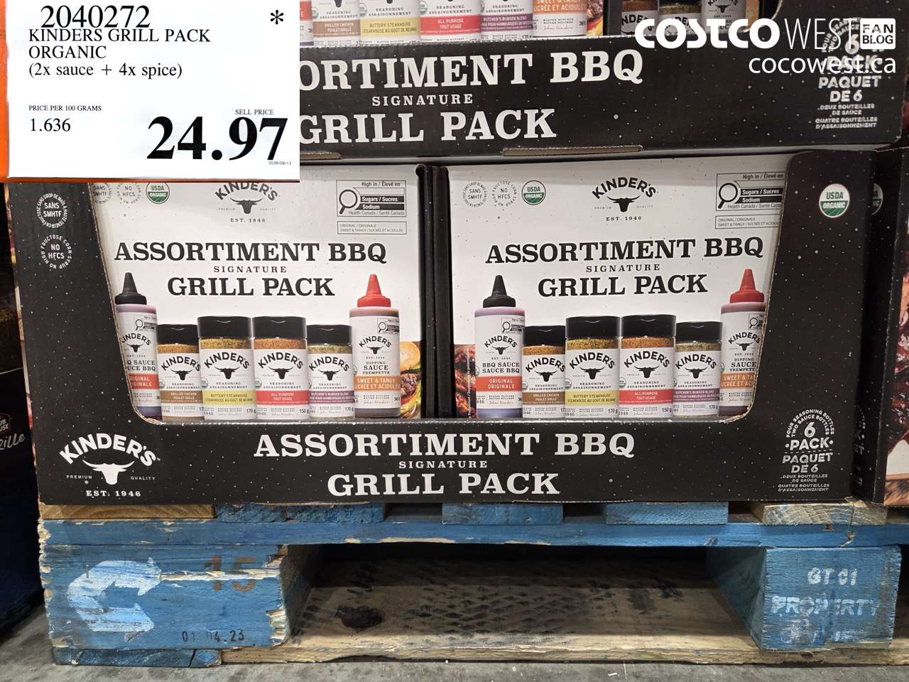 2040272 KINDERS GRILL PACK ORGANIC (2X SAUCE + 4X SPICE) $24.97