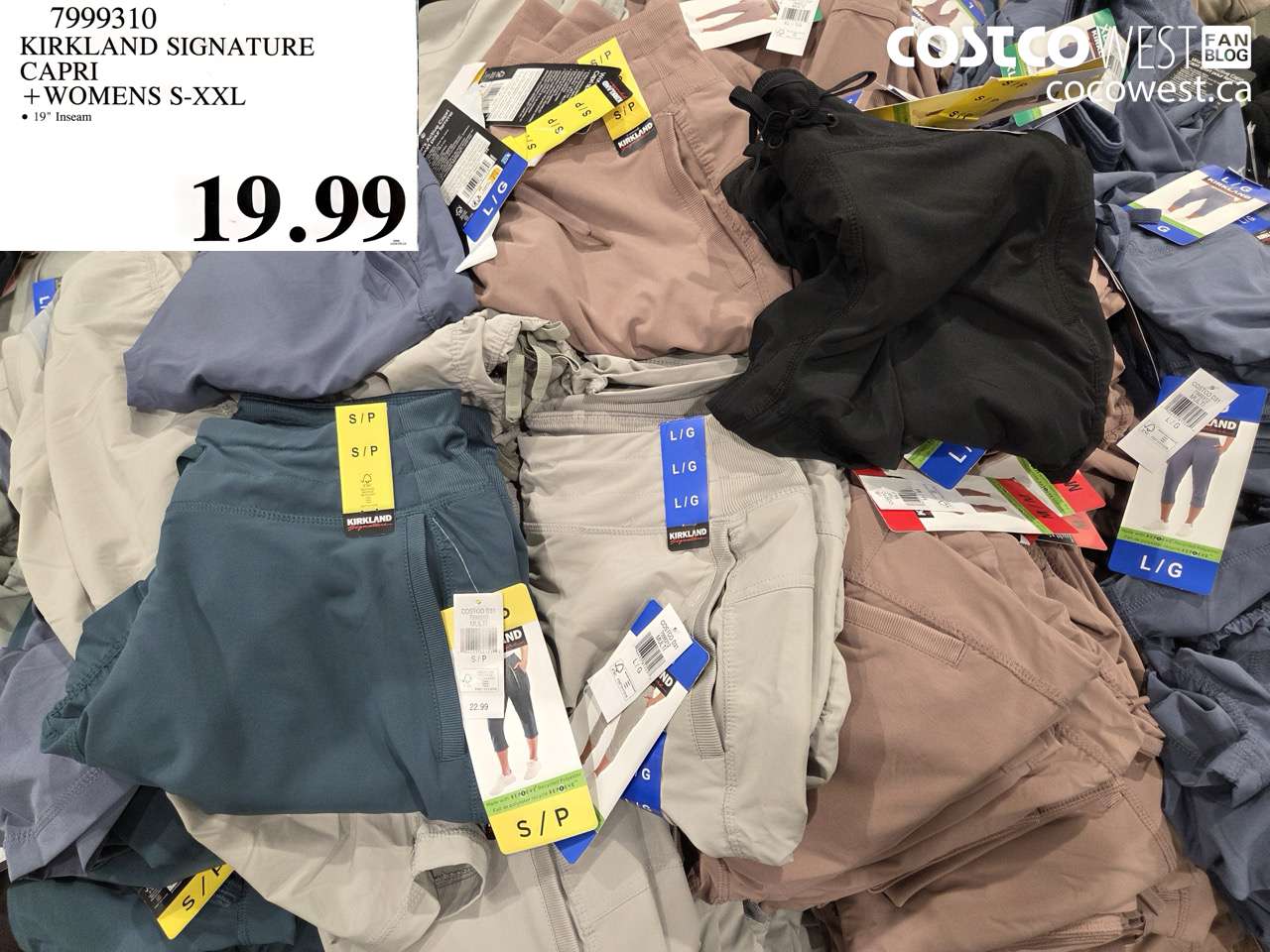 7999310 KIRKLAND SIGNATURE CAPRI + WOMENS S-XXL $19.99