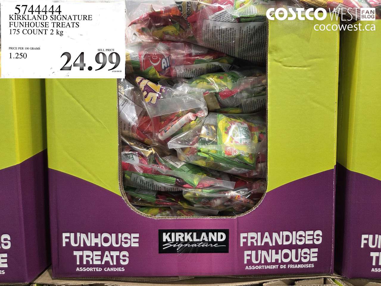 5744444 KIRKLAND SIGNATURE FUNHOUSE TREATS 175 COUNT 2 KG $24.99