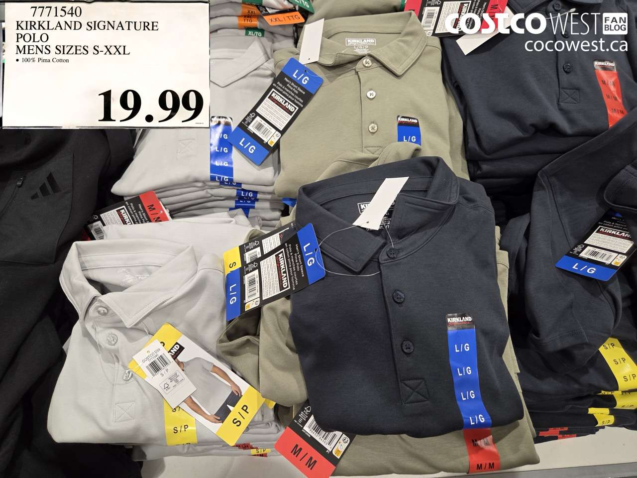 7771540 KIRKLAND SIGNATURE POLO MENS SIZES S-XXL $19.99
