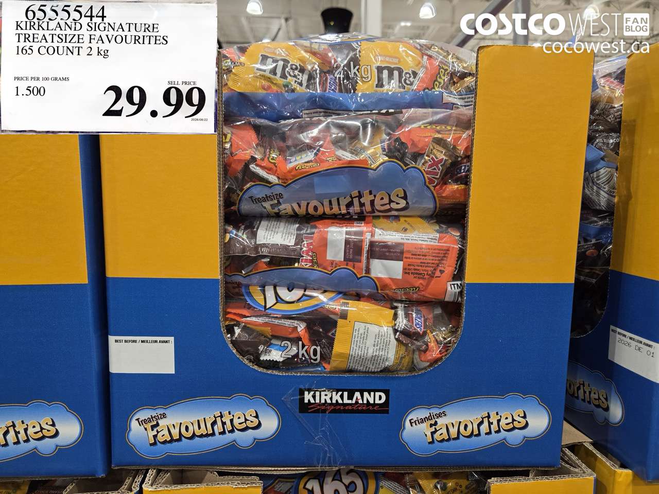 6555544 KIRKLAND SIGNATURE TREATSIZE FAVOURITES 165 COUNT 2 KG $29.99