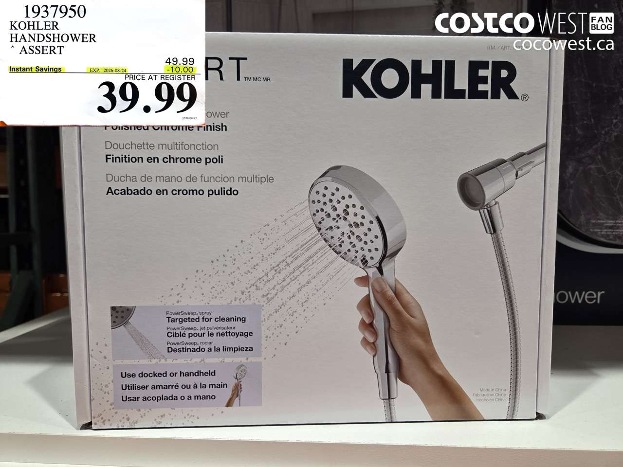 1937950 KOHLER HANDSHOWER ASSERT ($10.00 INSTANT SAVINGS EXPIRES ON 2026-08-24) $39.99