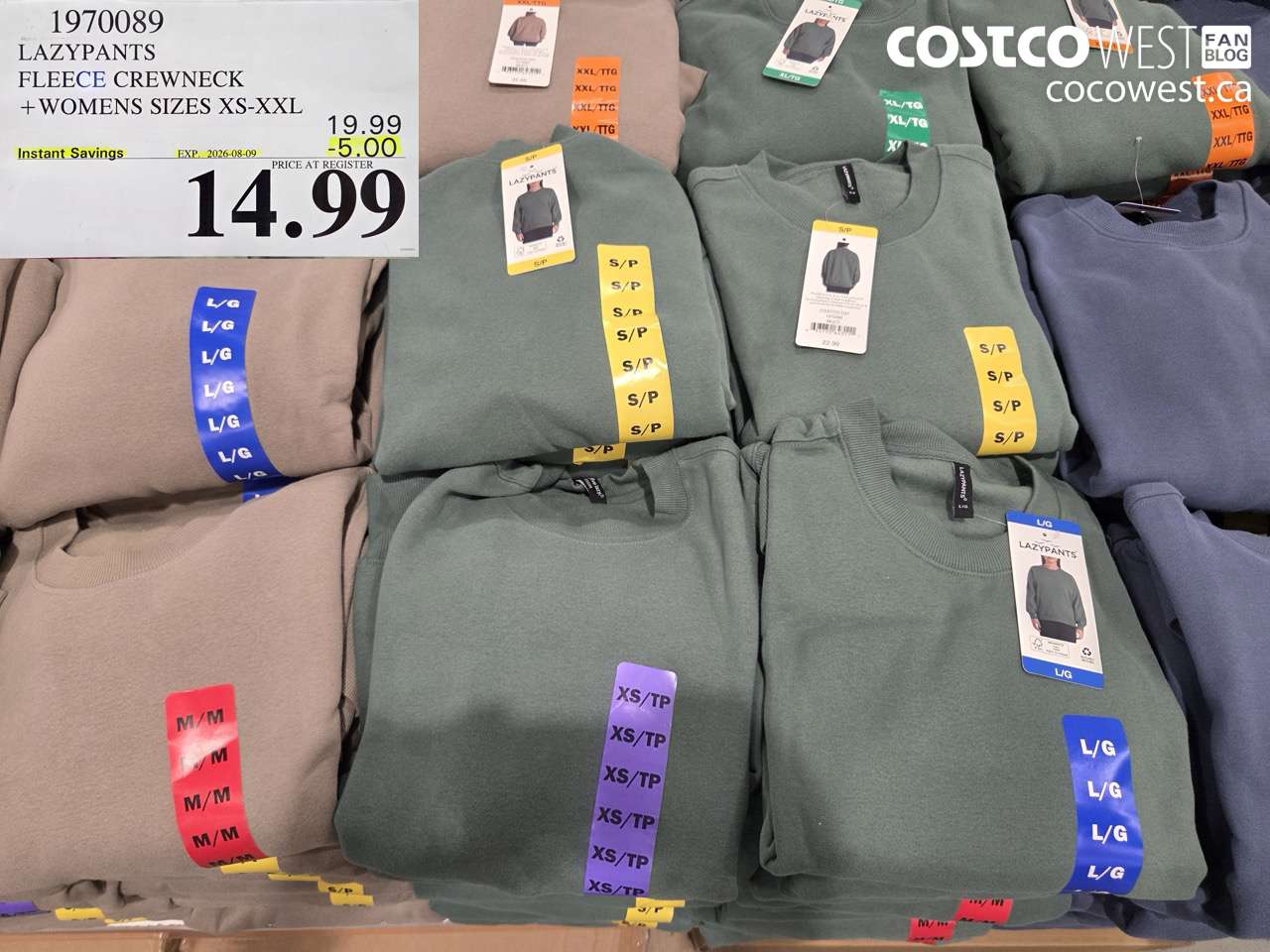 1970089 LAZYPANTS FLEECE CREWNECK WOMENS SIZES XS-XXL ($5.00 INSTANT SAVINGS EXPIRES ON 2026-08-09) $14.99