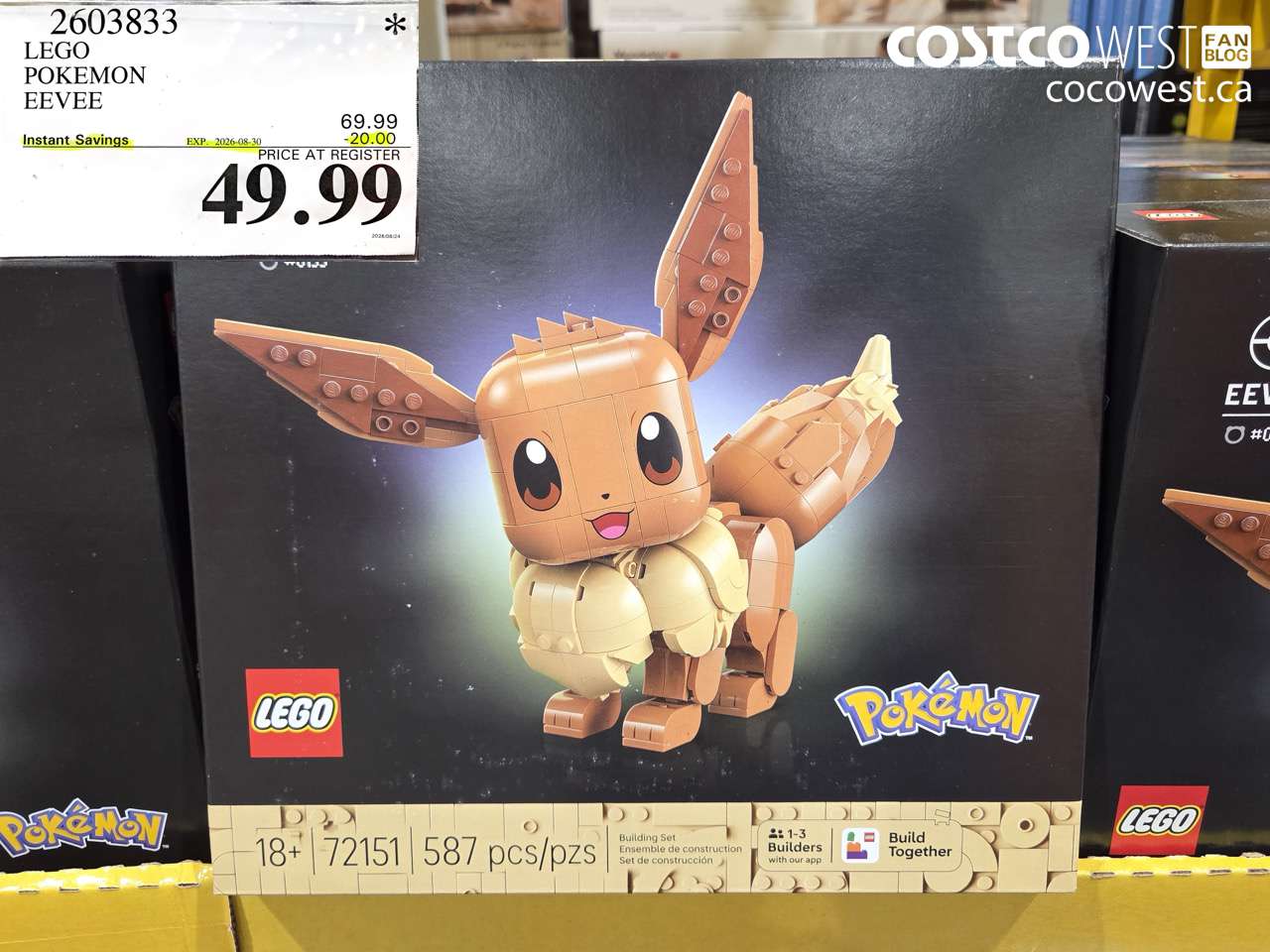 2603833 LEGO POKEMON EEVEE ($20.00 INSTANT SAVINGS EXPIRES ON 2026-08-30) $49.99