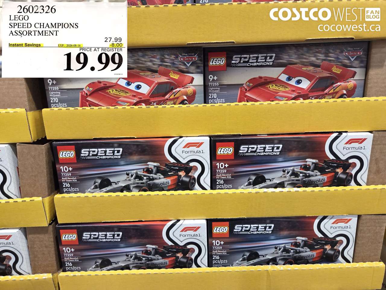 2602326 LEGO SPEED CHAMPIONS ASSORTMENT ($8.00 INSTANT SAVINGS EXPIRES ON 2026-08-16) $19.99