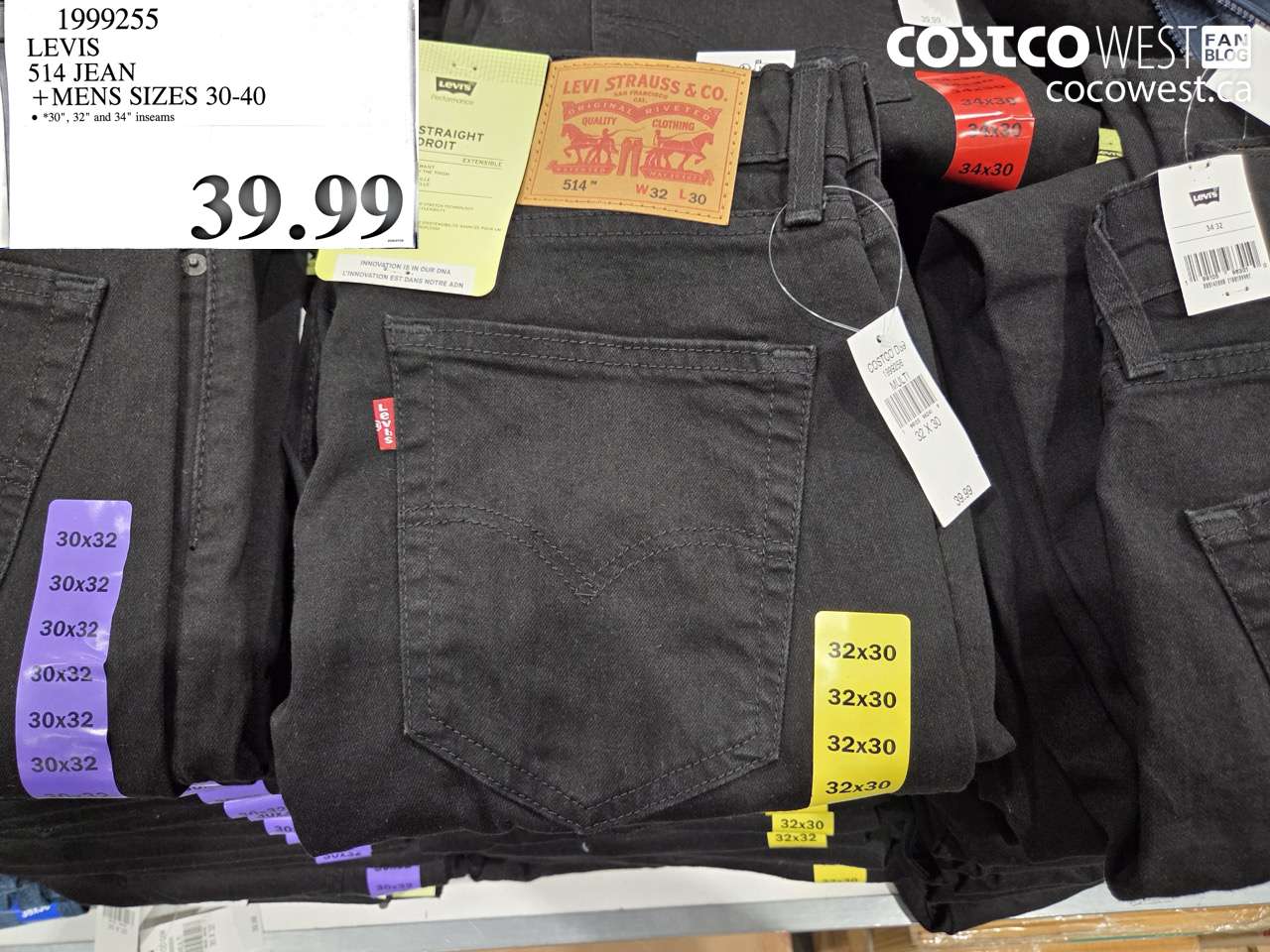 1999255 LEVIS 514 JEAN MENS SIZES 30-40 $39.99