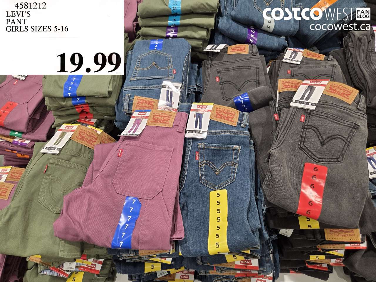 4581212 LEVI'S PANT GIRLS SIZES 5-16 $19.99