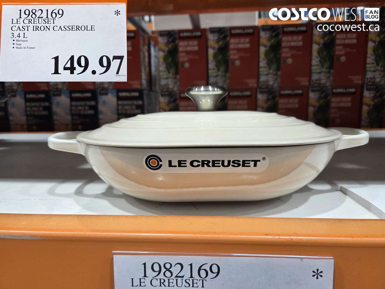 1982169 LE CREUSET CAST IRON CASSEROLE 3.4 L $149.97