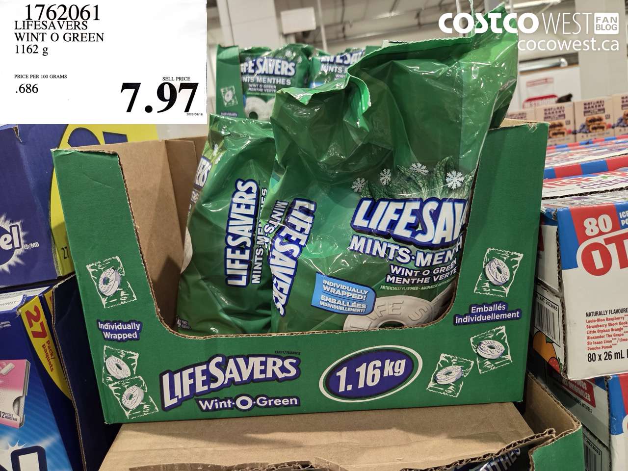 1762061 LIFESAVERS WINT O GREEN 1162 G $7.97
