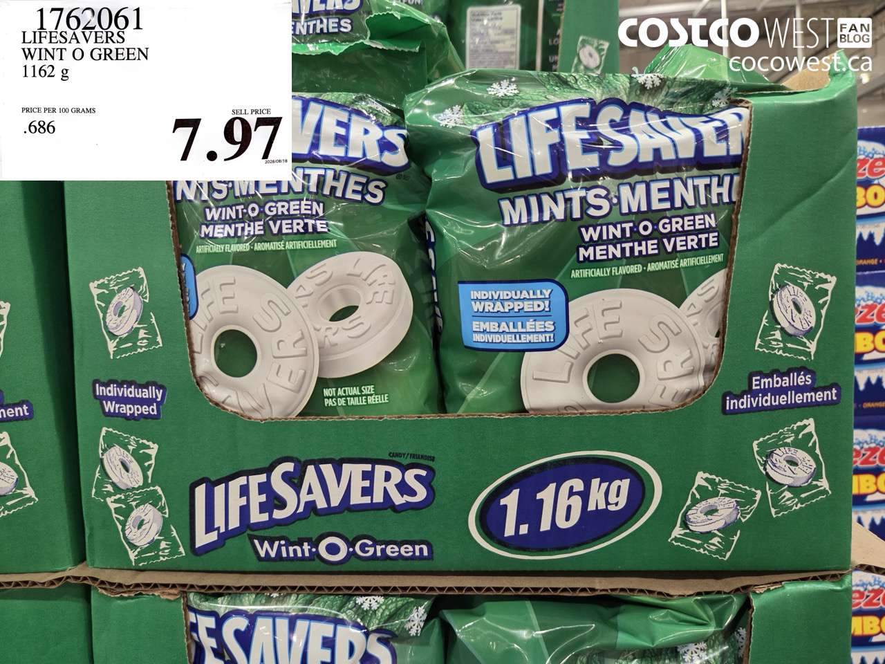1762061 LIFESAVERS WINT O GREEN 1162 G $7.97