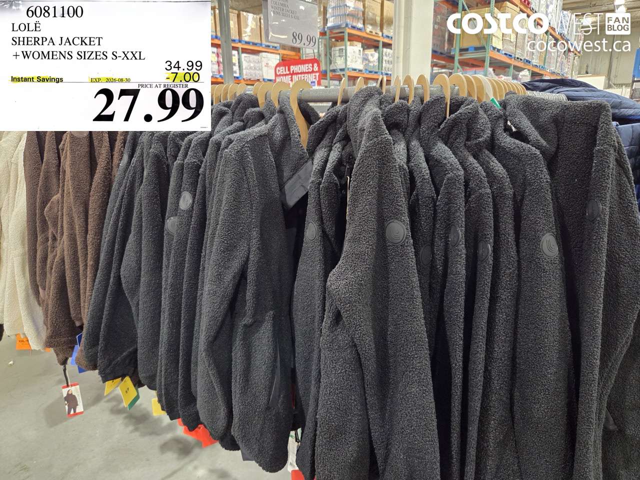 6081100 LOLË SHERPA JACKET WOMENS SIZES S-XXL ($7.00 INSTANT SAVINGS EXPIRES ON 2026-08-30) $27.99