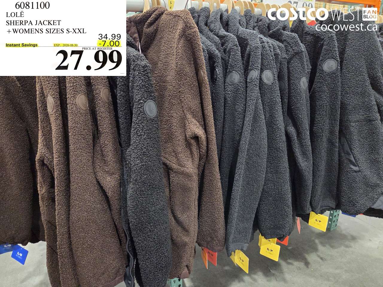 6081100 LOLË SHERPA JACKET WOMENS SIZES S-XXL ($7.00 INSTANT SAVINGS EXPIRES ON 2026-08-30) $27.99