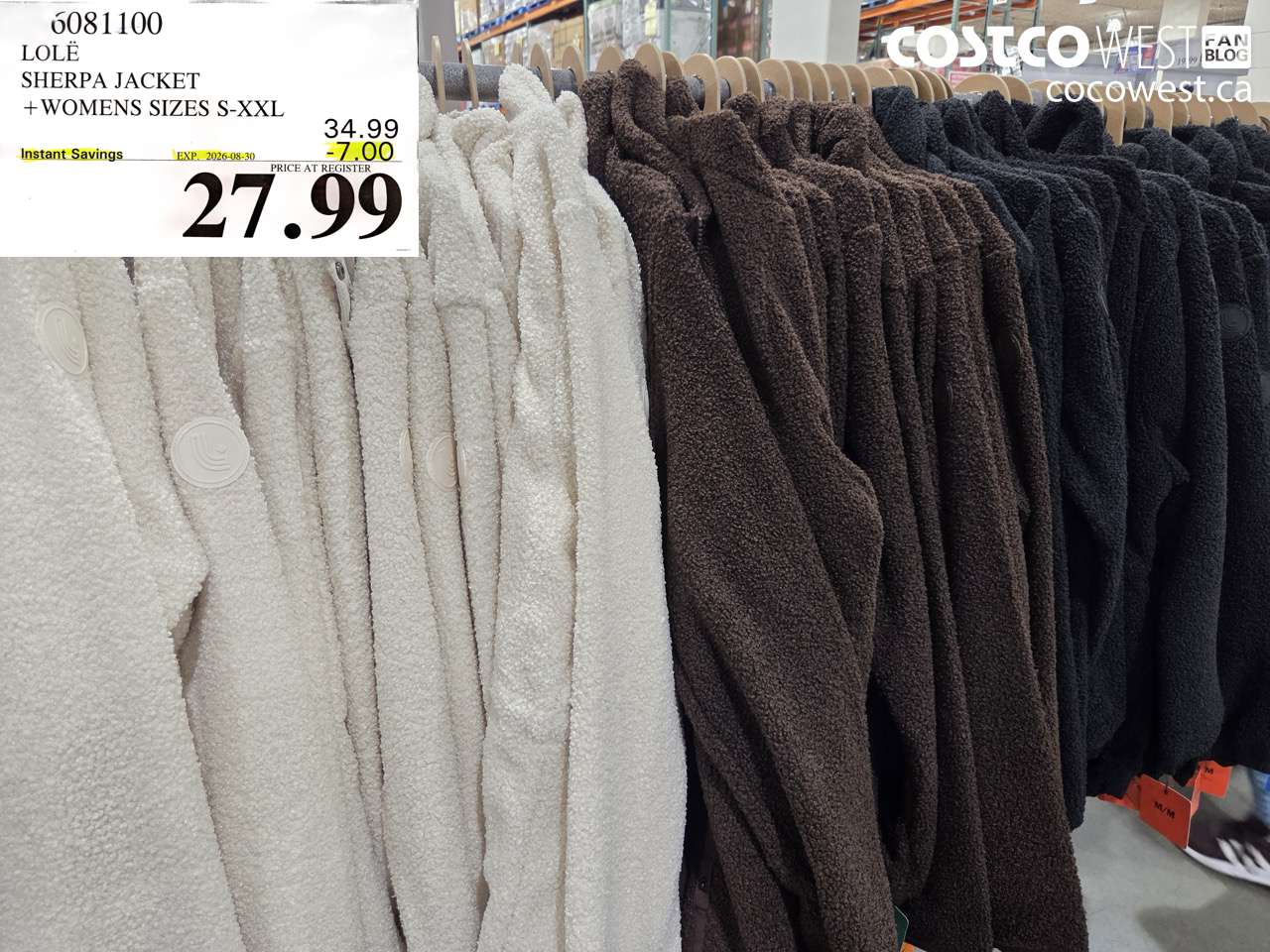 6081100 LOLË SHERPA JACKET + WOMENS SIZES S-XXL ($7.00 INSTANT SAVINGS EXPIRES ON 2026-08-30) $27.99