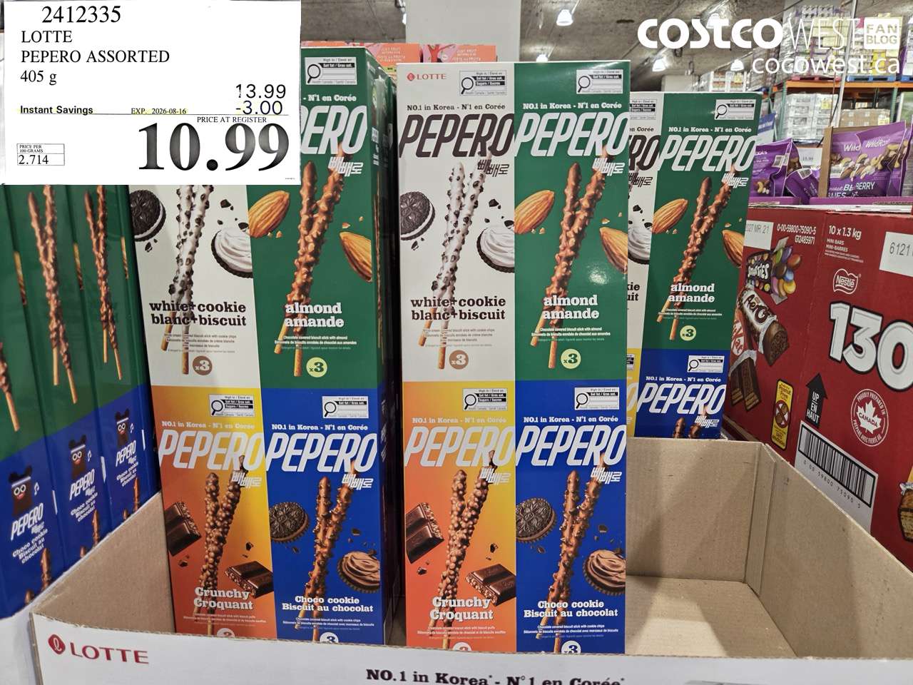 2412335 LOTTE PEPERO ASSORTED 405 G ($3.00 INSTANT SAVINGS EXPIRES ON 2026-08-16) $10.99