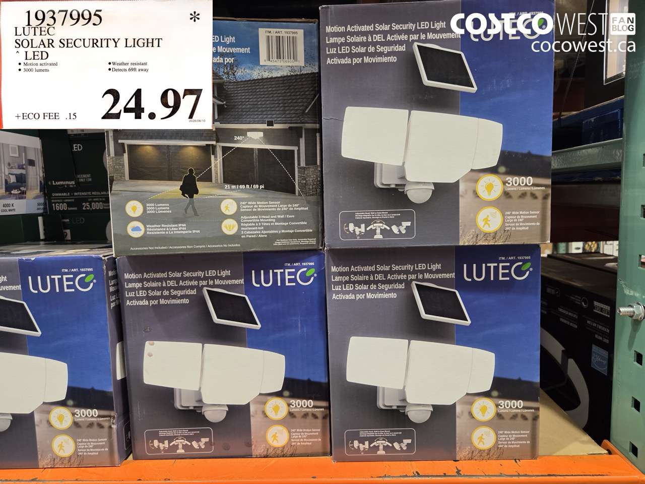 1937995 LUTEC SOLAR SECURITY LIGHT LED $24.97